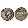 Image 1 : GREEK COINS - Didracma. 340-241 a.C. NEAPOLIS. Anv.: Cabeza diademada de ninfa a derecha. Rev.: Toro