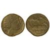 Image 1 : CELTIBERIAN COINS - As. ALAUN. Anv.: Cabeza masculina a derecha, rodeada de tres delfines. Rev.: Jin