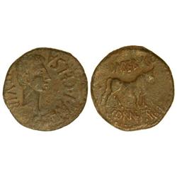 CELTIBERIAN COINS - As. CELSE. Anv.: Cabeza de Augusto a derecha, alrededor (COL.) V. I. CELSA II. V