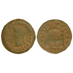 CELTIBERIAN COINS - As. ÉPOCA DE TIBERIO. EMERITA AUGUSTA. Anv.: TI. CAESAR AVG. (PONT. MAX. IMP.). 