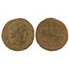 Image 1 : CELTIBERIAN COINS - As. SECAISA. Anv.: Cabeza masculina a derecha, entre dos delfines. Rev.: Jinete 