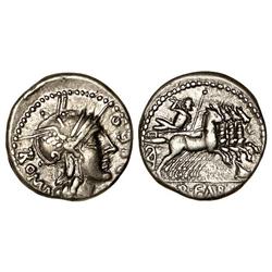 ROMAN COINS: ROMAN REPUBLIC - Denario. 124 a.C. FABIA-1. Quintus Fabius Labeo. (Ligeramente descentr