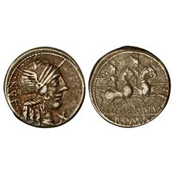 ROMAN COINS: ROMAN REPUBLIC - Denario. 122 a.C. MINUCIA-1. Q. Minucius Rufus. Cal-1022; FFC-920. MBC