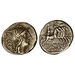 ROMAN COINS: ROMAN REPUBLIC - Denario. 125 a.C. PORCIA-3. Marcius Porcius Laeca. Cal-1197; FFC-1051.