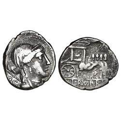 ROMAN COINS: ROMAN REPUBLIC - Denario. 87 a.C. RUBRIA-2. L. Rubrius Dossenus. Anv.: Cabeza velada de