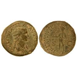 ROMAN COINS: ROMAN EMPIRE - Dupondio. Acuñada el 41-42 d.C. ANTONIA. Anv.: ANTONIA AVGV(STA). Cabeza