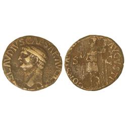 ROMAN COINS: ROMAN EMPIRE - As. Acuñada el 41 d.C. CLAUDIO. Anv.: (TI.) CLAVDIVS CAESAR AVG. (P. M. 
