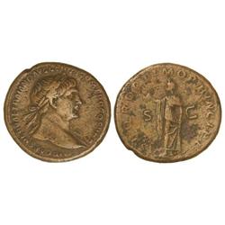 ROMAN COINS: ROMAN EMPIRE - Dupondio. Acuñada el 104-110 d.C. TRAJANO. Anv.: IMP. CAES. NERVAE TRAIA