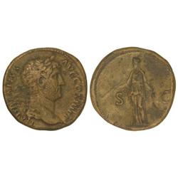 ROMAN COINS: ROMAN EMPIRE - Sestercio. Acuñada el 134-138 d.C. ADRIANO. Anv.: HADRIANVS AVG. COS. II