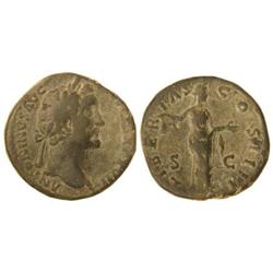 ROMAN COINS: ROMAN EMPIRE - Sestercio. Acuñada el 153-154 d.C. ANTONINO PÍO. Anv.: ANTONINVS AVG. (P