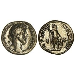 ROMAN COINS: ROMAN EMPIRE - Sestercio. Acuñada el 164 d.C. MARCO AURELIO. Anv.: M. AVREL. ANTONINVS 