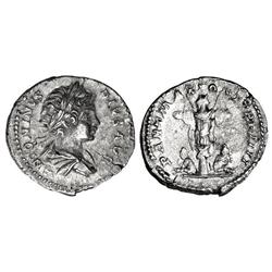 ROMAN COINS: ROMAN EMPIRE - Denario. Acuñada el 201 d.C. CARACALLA. Anv.: ANTONINVS PIVS AVG. Busto 