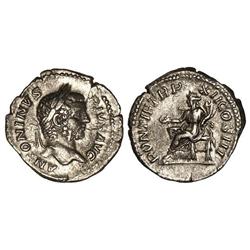 ROMAN COINS: ROMAN EMPIRE - Denario. Acuñada el 209 d.C. CARACALLA. Anv.: ANTONINVS PIVS AVG. Busto 