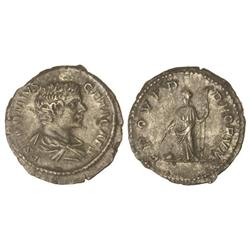 ROMAN COINS: ROMAN EMPIRE - Denario. Acuñada el 203-209 d.C. GETA. Anv.: P. SEPTIIVS GETA CAES. Bust