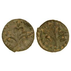 MEDIEVAL COINS: LOCAL COINS OF CATALONIA AND PELLOFES - 1/2 Pugesa. LLEIDA. Pátina verde. Cru.VS-147