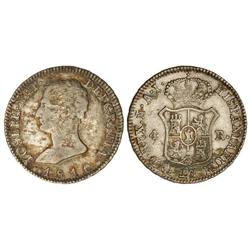 SPANISH MONARCHY: JOSEPH NAPOLEON - 4 Reales. 1810. MADRID. A.I. Pátina. (Rayitas de ajuste en rever