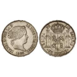 SPANISH MONARCHY: ELISABETH II - 1 Escudo. 1866. MADRID. (Golpecitos). Cal-252. EBC-. 