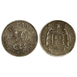 PESETA SYSTEM: ESTADO ESPAÑOL - 10 Céntimos. S/F. BURGOS. III Año Triunfal. VS-275. SC. 