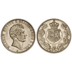 WORLD COINS: GERMAN STATES - 2 Thaler. 1856-B. GUILLERMO. BRUNSWICK-WOLFENBUTTEL. AR. 25 aniversario