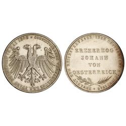 WORLD COINS: GERMAN STATES - 2 Gulden. 1848. FRANKFURT. AR. Elección archiduque Juan de Austria como