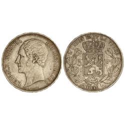 WORLD COINS: BELGIUM - 5 Francos. 1849. LEOPOLDO I. AR. Pátina. KM-17. MBC+. 