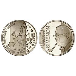 WORLD COINS: BELGIUM - 10 Euros. 2003. AR. Simeón. PROOF. 