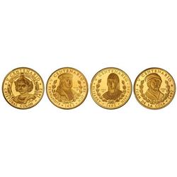 WORLD COINS: CUBA - Lote 4 monedas 50 Pesos. 1990. AU. Colón, Fernando ´El Católico´; Isabel ´La Cat