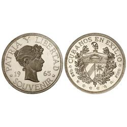 WORLD COINS: CUBA - Peso Souvenir. 1965. AR. Cubanos en exilio. KM-XM4. PROOF. 