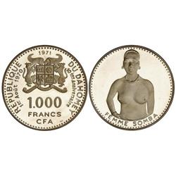 WORLD COINS: DAHOMEY - 1.000 Francos. 1971. AR. X aniversario Independencia. Tirada: 6.500 piezas. E