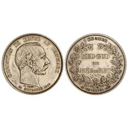 WORLD COINS: DENMARK - 2 Coronas. 1888. CHRISTIAN IX. AR. 25 aniversario Reinado. KM-799. EBC-. 