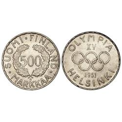 WORLD COINS: FINLAND - 500 Markaa. 1951-H. AR. KM-35. EBC. 