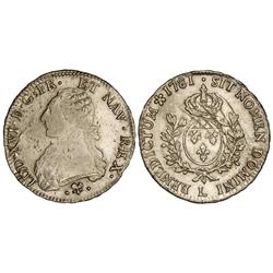 WORLD COINS: FRANCE - Ecu. 1781-L. LUIS XVI. BAYONA. AR. (Rayas y pequeñas hojitas). KM-564.9. MBC-.