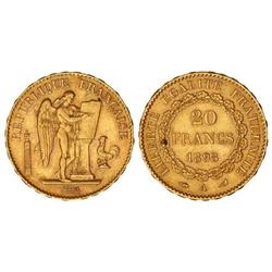WORLD COINS: FRANCE - 20 Francos. 1898-A. III REPÚBLICA. AU. Ángel. (Pequeños golpecitos). KM-825. M