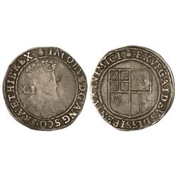 WORLD COINS: GREAT BRITAIN - Chelín. S/F (1603-04). JAIME I. AR. Spink-2645. BC+. 