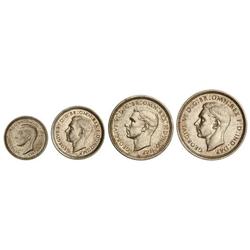 WORLD COINS: GREAT BRITAIN - Serie 4 monedas 1 a 4 Peniques. 1937. JORGE VI. AR. Maundy Set. KM-MDS1