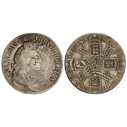 WORLD COINS: GREAT BRITAIN - Corona. 1691. GUILLERMO y MARÍA. AR. (Golpecito en canto). KM-478. BC+/