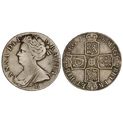 WORLD COINS: GREAT BRITAIN - Corona. 1708-E. ANNA. EDINBURGO. AR. (Golpecito en canto). KM-526.1. BC