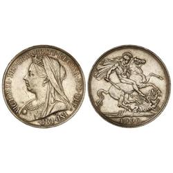 WORLD COINS: GREAT BRITAIN - Corona. 1900-LXIV. VICTORIA. AR. (Golpecitos en canto). KM-783. MBC+. 