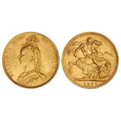 WORLD COINS: GREAT BRITAIN - Soberano. 1888. VICTORIA. AU. (Pequeños golpecitos). KM-767. MBC/MBC+. 