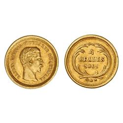 WORLD COINS: GUATEMALA - 4 Reales. 1861. AU. KM-135. EBC. 