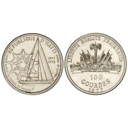WORLD COINS: HAITI - 100 Gourdes. 1977. AR. Velero. KM-133. SC. 