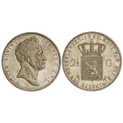 WORLD COINS: NETHERLANDS - 2 1/2 Gulden. 1840. GUILLERMO I. AR. (Rayitas y golpecitos). KM-67. MBC+.