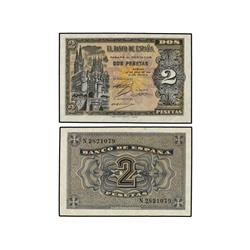 SPANISH BANK NOTES: ESTADO ESPAÑOL - Lote 2 billetes 2 Pesetas. 30 Abril 1938. Catedral de Burgos. S