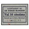 Image 1 : PAPER MONEY OF THE CIVIL WAR: CATALUNYA - 50 Cèntims. S/F. Aj. de LES BORGES BLANQUES. Cartulina. AT