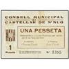 Image 1 : PAPER MONEY OF THE CIVIL WAR: CATALUNYA - 1 Pesseta. 19 Juny 1937. C.M. de CASTELLAR DE N´NUG. (Pequ