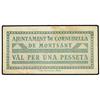 Image 1 : PAPER MONEY OF THE CIVIL WAR: CATALUNYA - 1 Pesseta. S/F. Aj. de CORNUDELLA DE MONTSANT. Serie A. MU