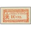 Image 1 : PAPER MONEY OF THE CIVIL WAR: CATALUNYA - 10 Cèntims. S/F. C.M. de CORNUDELLA DE MONTSANT. MUY RARO.