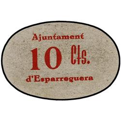 PAPER MONEY OF THE CIVIL WAR: CATALUNYA - 10 Cèntims. S/F. Aj. d´ESPARRAGUERA. Cartón. (Algo sucio).