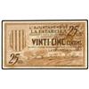 Image 1 : PAPER MONEY OF THE CIVIL WAR: CATALUNYA - 25 Cèntims. 6 Juliol 1937. Aj. de LA FATARELLA. (Restos de