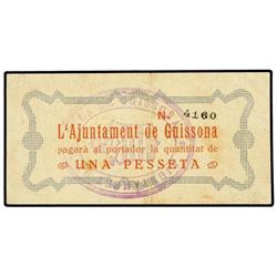 PAPER MONEY OF THE CIVIL WAR: CATALUNYA - 1 Pesseta. Juny 1937. ESCASO. AT-1225; T-1402. EBC-. 